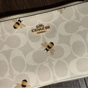 Coach Nolita 19 Purse - Signature Canvas With Bee Print (gold & glacier white)